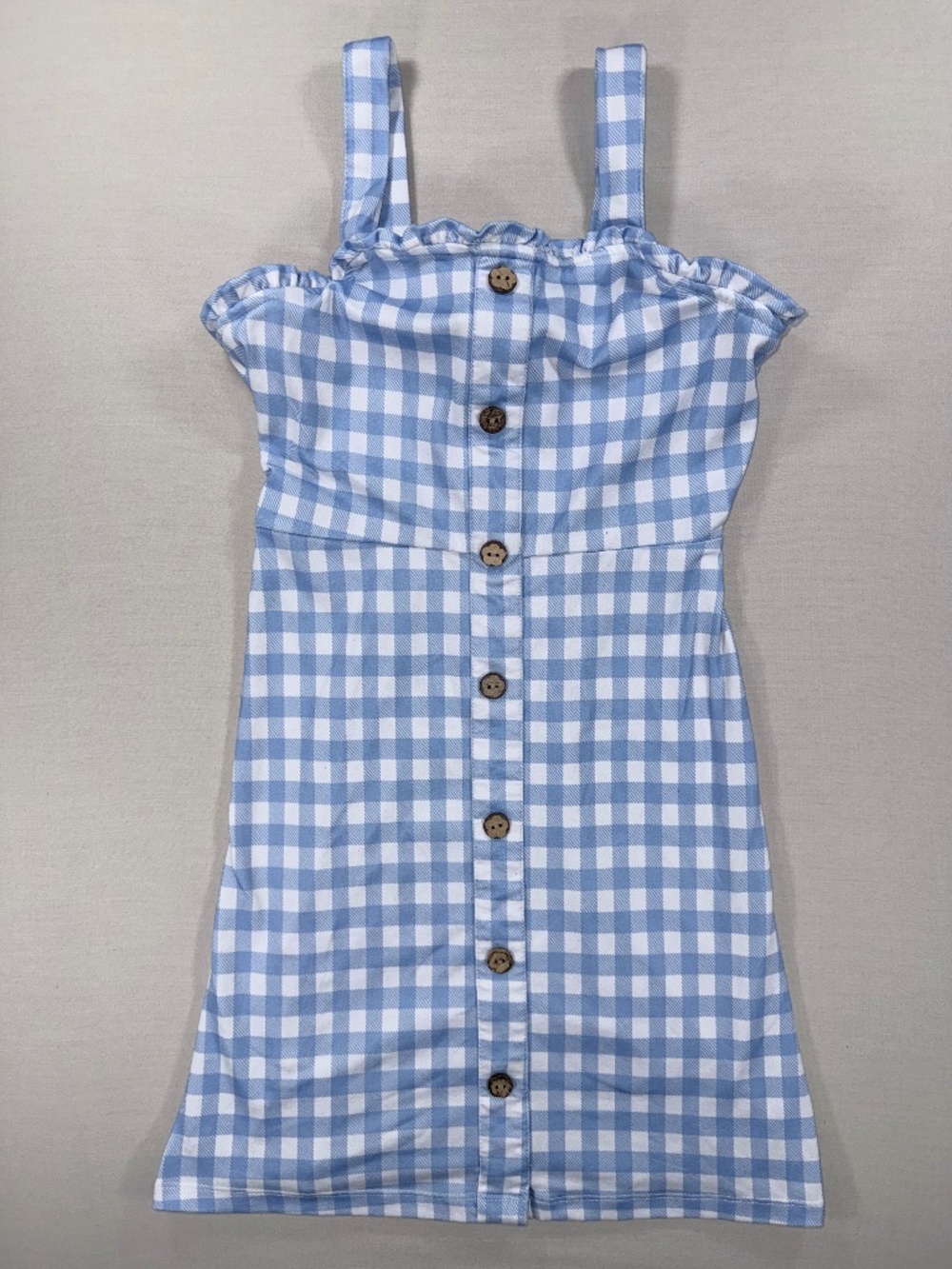 Rare Editions Blue Gingham Jumper Dress Size 7 Girls